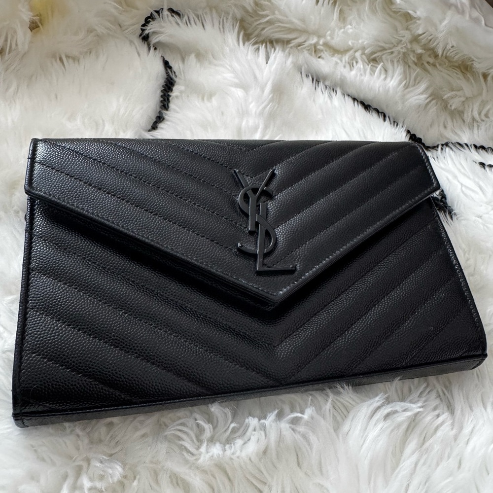 Saint Laurent wallet on chain black/black